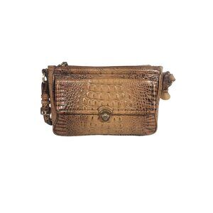 Brahmin Melbourne Embossed an Brown Leather Satchel Bag Dillards Exclusive M